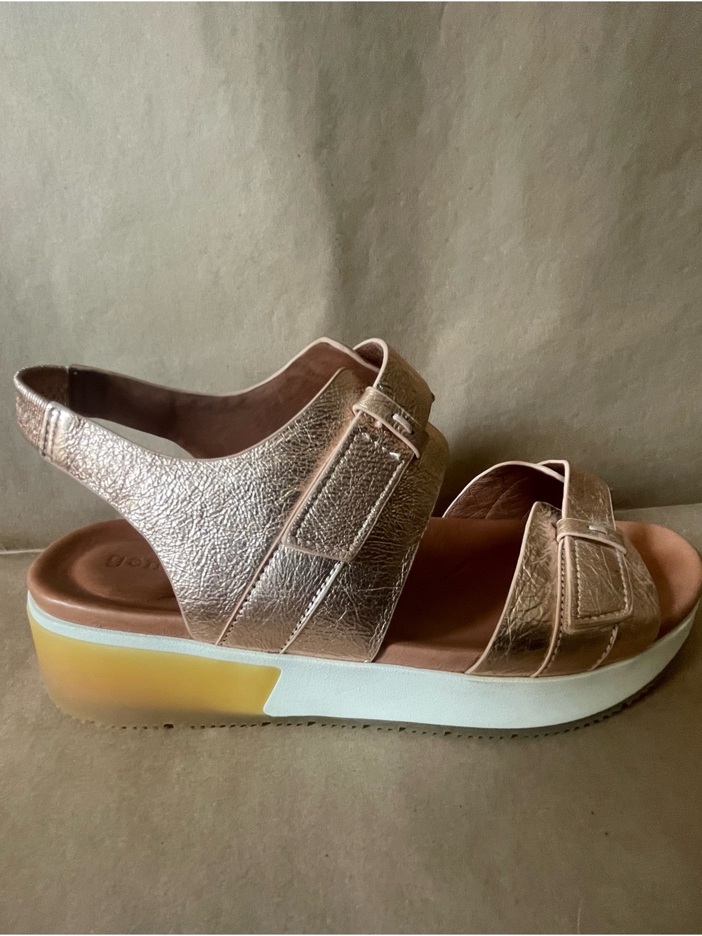 Kenneth Cole Gentle Souls Rose Gold Platform Sandal-New